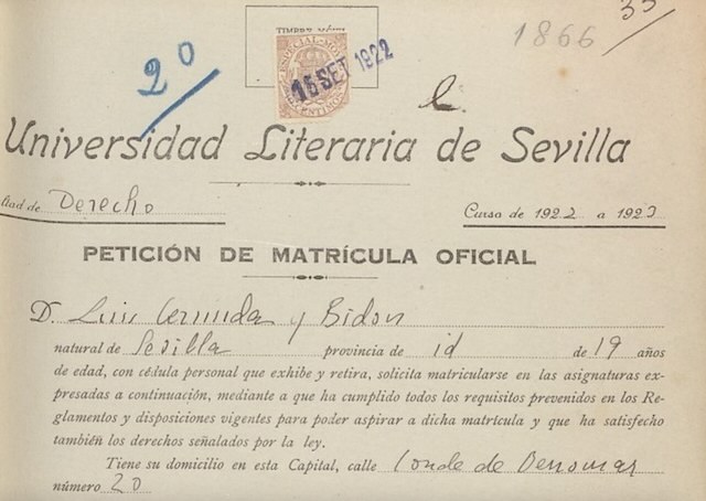 Unas notas sobre la Universidad de Sevilla y los poetas del 27